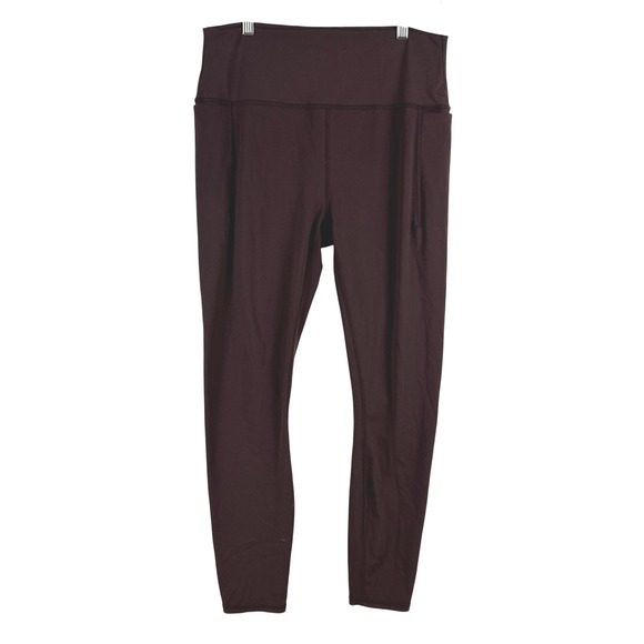 Prana Pants - prAna Women's Burgundy High Waisted Leggings Athleisure Yoga Pants XL